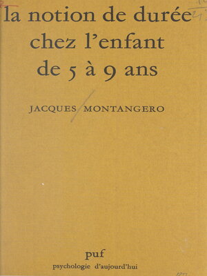 cover image of La notion de durée chez l'enfant de 5 à 9 ans